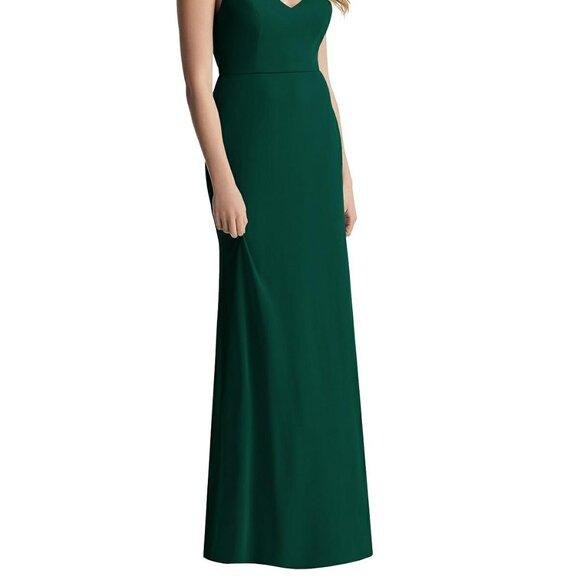 After Six 6815.Shirred Sash Cowl-Back Chiffon Trumpet Gown..Hunter Green...Sz 6 - Picture 2 of 6